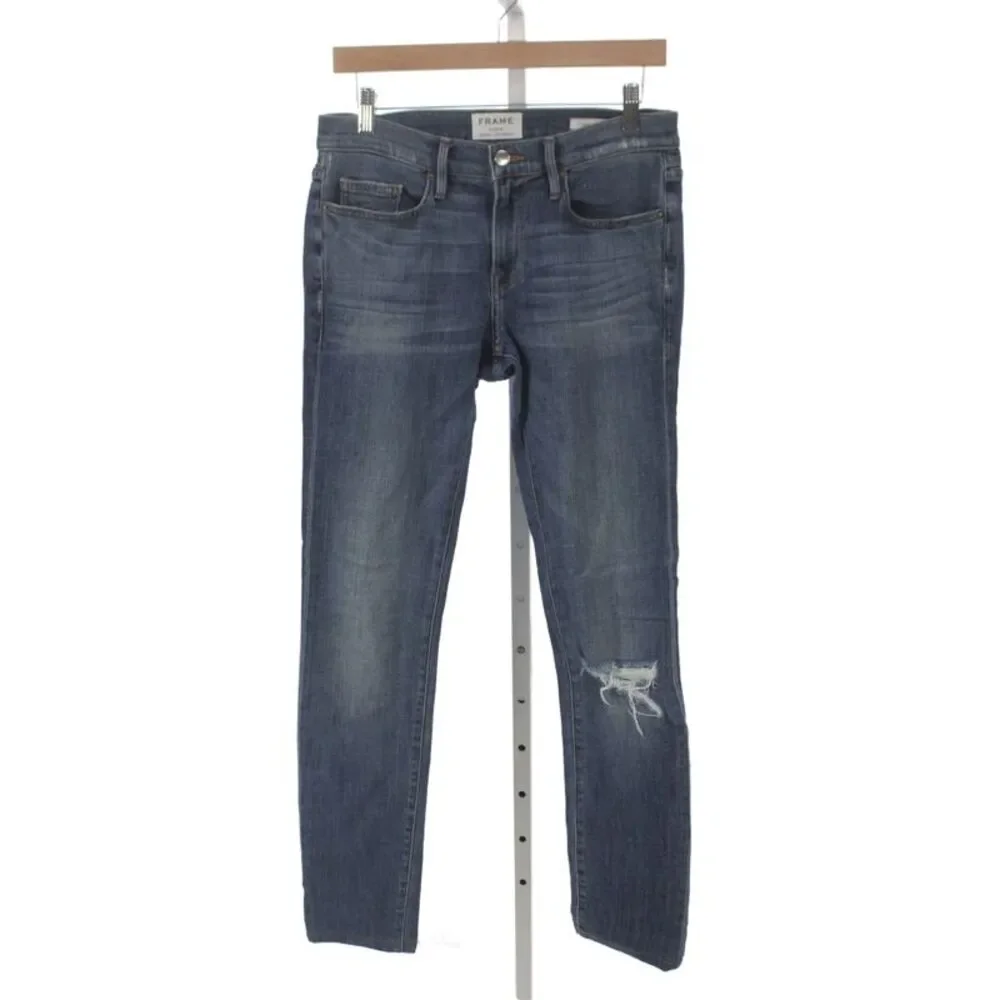 Frame Mens Skinny Jeans Blue Button Mid Rise Cotton Size 28